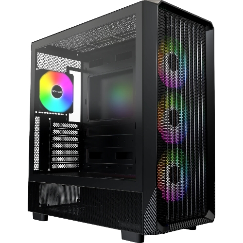 Компьютерный корпус Montech X5 черный без БП ATX 4x120мм 1xUSB2.0 1xUSB3.0 audio bott PSU