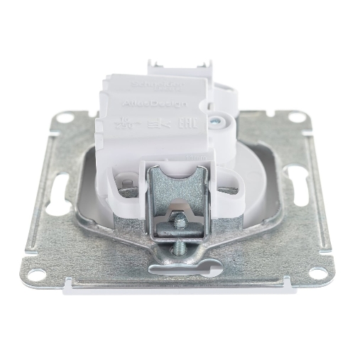 Механизм розетки 1-м СП AtlasDesign без заземл. 16А белый, SchE ATN000141