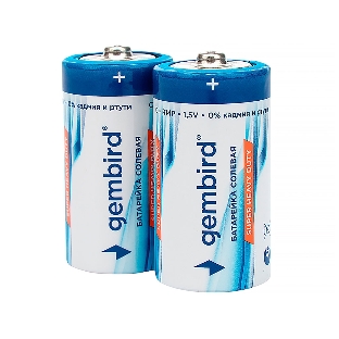 Батарейки солевые Gembird Gb-R14P-2F, тип С(R14P), 2шт, пленка