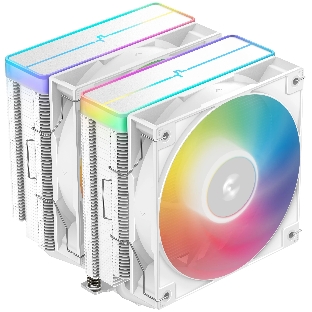Кулер для процессора DEEPCOOL AG620 WH ARGb V2 LGA20XX/1700/1200/115X/AM5/AM4 (9шт/кор, TDP 260W, PWM, ARGb DUAL Fan 120мм, 6 тепл. трубок, белый) RET