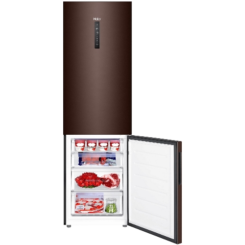 Холодильник Haier C4F740CLBGU1 коричневый двухкамерный 286/115л морозилка снизу, No Frost