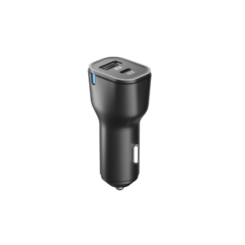 Автомобильное зарядное устройство OLMIO Type-C + USB, 20W, PowerDelivery, QuickCharge3.0, черное
