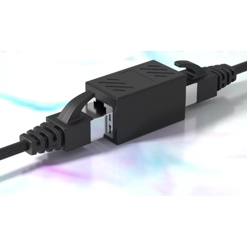 Модуль RJ-45 (F) <->RJ-45(F),FTP, проходной, ABS пластик, черный, cat.5e VCOM CT251S
