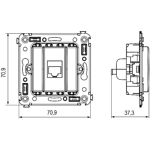 Розетка компьютерная DKC 4400663 1-м СП Avanti 