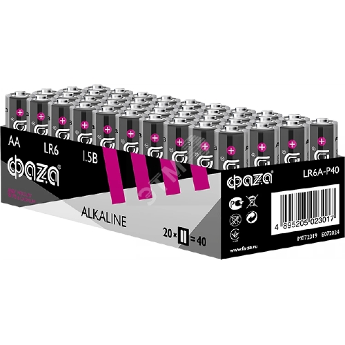 Элемент питания JazzWay LR 6 (AA) алкалиновая уп. 40 шт. ФАZА Alkaline Pack-40