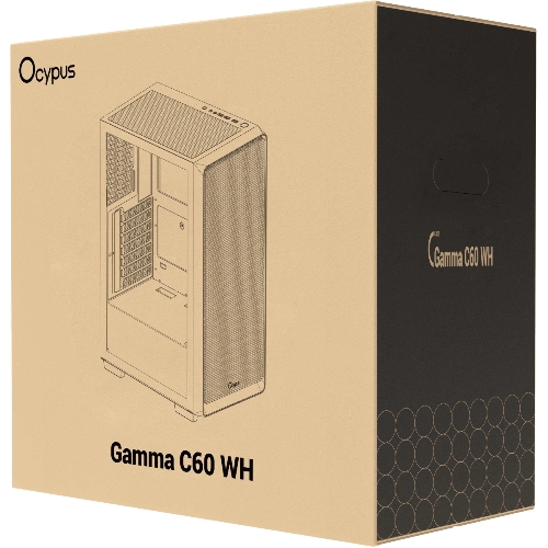 Компьютерный корпус Ocypus Gamma C60 WH ATX/win/white/no PSU/Tempered Glass