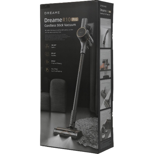 Пылесос вертикальный Dreame Cordless Vacuum Cleaner R10 Pro черный, питание от аккумулятора, 150 Вт, уборка сухая, пылесборник 0.6 л