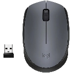 Мышь беспроводная Logitech M170 черный/темно-серый, 1000 dpi, радиоканал, USB, кнопки - 3