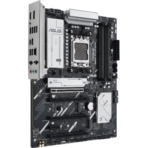 Материнская плата ASUS PRIME B840-PLUS WIFI, AM5, AMD B840, 4xDDR5, 4xSATA, 3xM.2, 1xPCIe 4.0 x16, 1xPCIe 3.0 x16, 2xPCIe 3.0 x16, 1xPCIe 3.0 x1, 1xDP, 1xHDMI, 1x 2.5Gb LAN, 8xUSB-A, 3x3.5 мм, 7.1, ATX