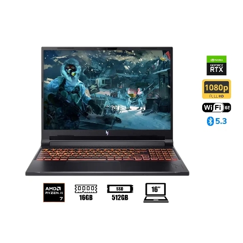 Ноутбук Acer Nitro V 16 ANV16-42-R96P Ryzen 7 260 16Gb SSD 512Gb NVIDIA GeForce RTX 5050 8Gb 16