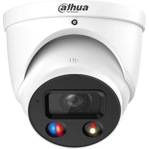 Уличная купольная IP-видеокамера TiOC DAHUA DH-IPC-HDW3849HP-AS-PV-0280B-S5 с ИИ и активным сдерживанием 8Мп; 1/2.7” CMOS; объектив 2.8мм, видеоаналитика, ИК 30м, LED 30м, IP67, корпус: металл