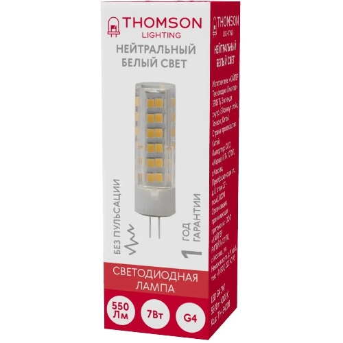 Лампа cветодиодная LED Thomson TH-B4208 G4, капсульная, 7 Вт, 4000К, белый нейтральный, 1 шт.