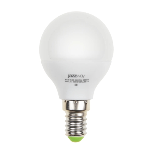 Лампа светодиодная JazzWay PLED-ECO-G45 5Вт шар 4000К белый E14 400лм 220-240В