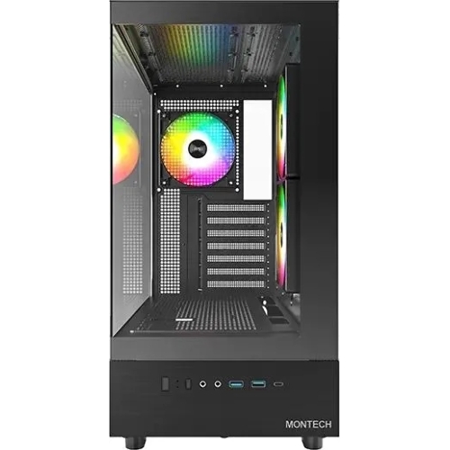 Компьютерный корпус Montech XR черный без БП ATX 3x120мм 2xUSB3.0 1xUSB3.1 audio bott PSU