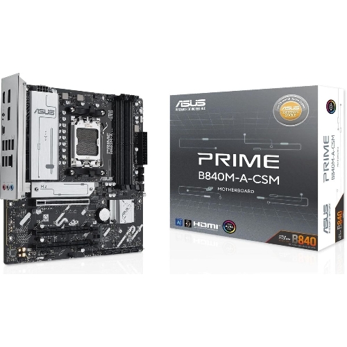 Материнская плата ASUS PRIME B840M-A-CSM, AM5, AMD B840, 4xDDR5, 4xSATA, 3xM.2, 1xPCI-E 4.0 x16, 2xPCI-E 3.0 x16, 1xRealtek 2.5Gb LAN, 2xUSB-A 10Gbps, 1xUSB-C 5Gbps, 4xUSB-A 2.0, 3x3.5 мм, 7.1, micro-ATX