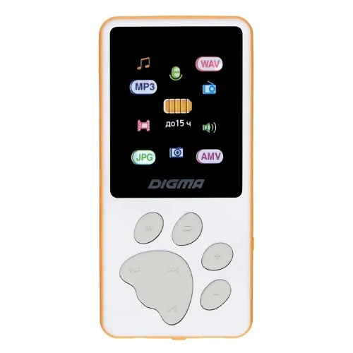 Плеер Hi-Fi Flash Digma S4 8Gb белый/оранжевый/1.8