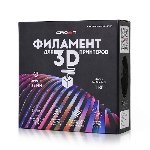 Филамент Crown Micro CM-FILABS019W ABS 1.75 1кг белый