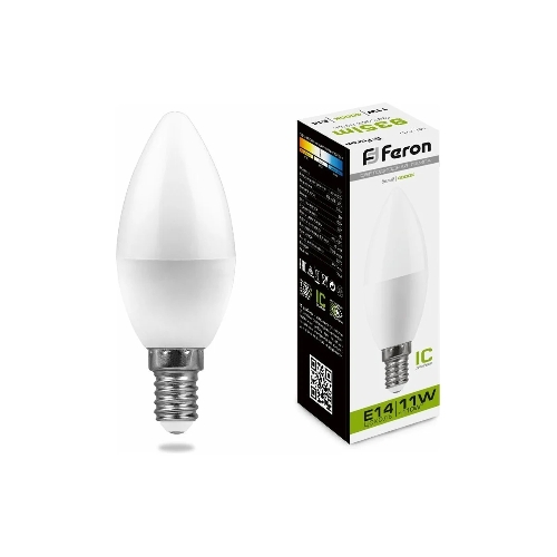 Лампа светодиодная Feron LB-770 11W 230V E14 4000K свеча