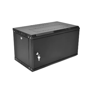 Шкаф телекоммуникационный настенный разборный ЦМО ЭКОНОМ 9U (600 x 520) дверь металл, черный (ШРН-Э-9.500.1-9005)
