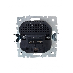 Розетка 1-местная IEK BRITE РЮш10-2-БрА (BR-R14-16-U21-D31-K47) с заземлением, с защитными шторками, 16А, с USB A+A 5В 3,1А, алюминий