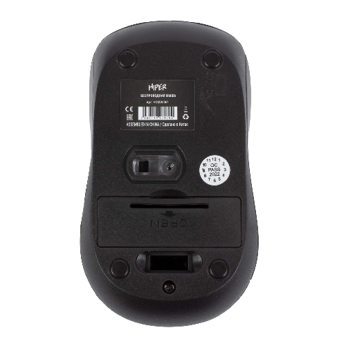 Мышь беспроводная HIPER HOMW-061 черный, 1000 dpi, радиоканал, USB, кнопки - 3