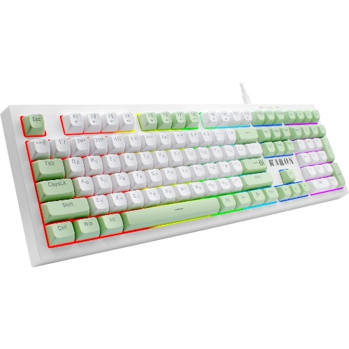 Клавиатура Defender Karon GK-129 проводная, USB Type-A, белый/зеленый