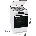 Плита Газовая Gorenje GGI5C22WF, газовая духовка, стеклянная крышка, чугун, белый