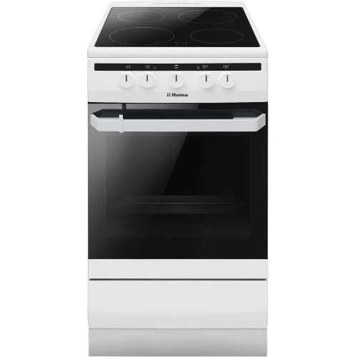 Плита электрическая Hansa FCCW54002 белый, конфорок 4 шт, духовка 68 л, 50 см x 85 см x 60 см