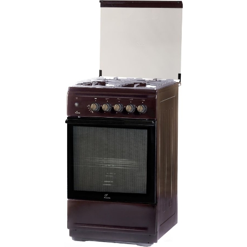 Плита Газовая Flama N FG 24239 B коричневый (стеклянная крышка) реш.чугун