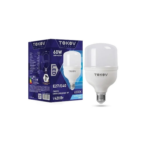 Лампа светодиодная TOKOV ELECTRIC 60Вт HP 6500К Е40/Е27 176-264В