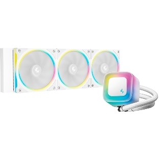 Система жидкостного охлаждения Deepcool LE360 PRO Wh ARGb Soc-AM5/AM4/1200/1700/1851 белый 4-pin 19-33dB Al 300W 1817gr Ret (R-LE360PRO-WHAMMC-G-1)
