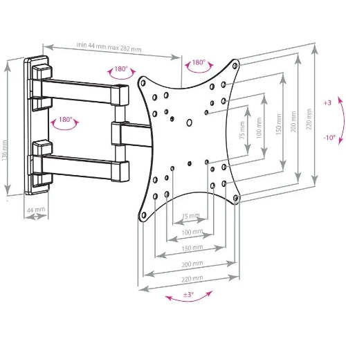 Кронштейн Arm media MARS-04 черный, 20