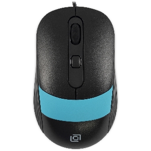 Мышь проводная Oklick 310M черный/синий, 2400 dpi, USB, кнопки - 4