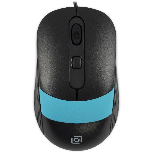 Мышь проводная Oklick 310M черный/синий, 2400 dpi, USB, кнопки - 4