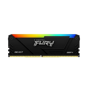 Оперативная память Kingston Fury Beast, DDR4, 16GB (1x16GB), 3200MHz, CL16, DIMM, радиатор, RGB, черный