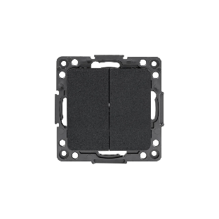 Механизм выключателя EKF EZV10-023-10 Стокгольм PROxima 2-кл. 10А, автоматические клеммы, черный