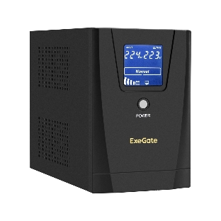 Источник бесперебойного питания ExeGate EP287659RUS SpecialPro Smart LLB-3000.LCD.AVR.C13.RJ.USB 3000VA/1800W, LCD, AVR, 6*IEC-C13, RJ45/11, USB, черный