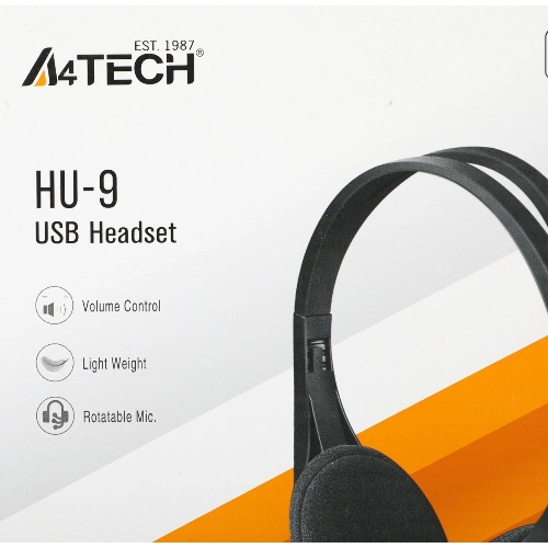 Гарнитура A4Tech HU-9 чёрный, проводная