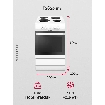 Плита электрическая Hansa FCEW53000 белый, конфорок 4 шт, духовка 68 л, 50 см x 85 см x 60 см