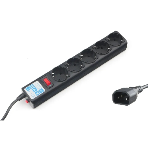 Сетевой фильтр PowerCube, PC 3м, 5р, черный граф. 10А, UPS(C14), SPG5-B3