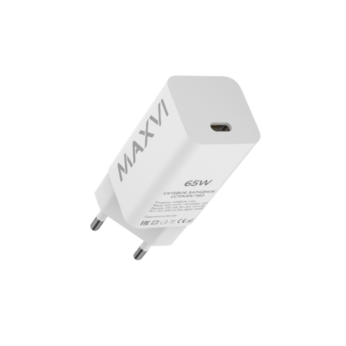 Сетевое зарядное устройство Maxvi A481GN mini 65W, USB-C, белый