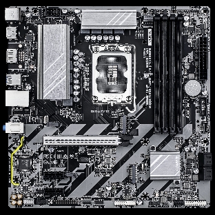 Материнская плата Gigabyte B860M D3HP, LGA 1851, Intel B860, 4xDDR5, 4xSATA, 2xM.2, 1xPCIe 5.0 x16, 2xPCIe x1, 1xHDMI, 1xDP, 1x 1Gb LAN, 3xUSB-A 3.2 Gen 1, 3xUSB-A 2.0, 1xUSB-C 3.2 Gen 1, 3x3.5 мм, 7.1, mATX