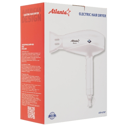 Фен Atlanta ATH-6787 белый, 2000 Вт