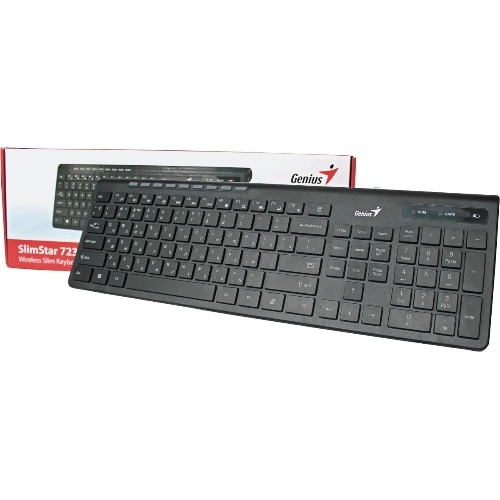 Клавиатура беспроводная Genius SlimStar 7230, USB, Радиоканал, черный