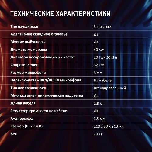 Гарнитура проводная с микрофоном Оклик HS-L355G черный 1.8м мониторные оголовье (1939807)