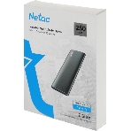 Внешний SSD Netac Z SLIM, 250 Gb, USB 3.2 Gen 2 Type-C, R/W 550/480, черный