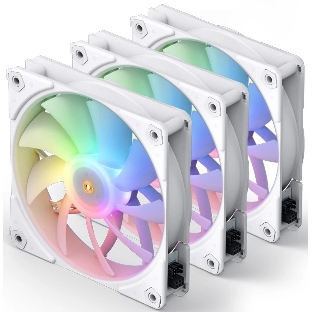 Вентилятор для корпуса JONSBO ZF-120W (120x120x25мм, 4-pin PWM, ARGb, 61.0CFM, 28.9dBA, 1500RPM, белый, 3pcs)