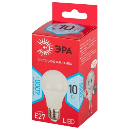 Лампа светодиодная ЭРА RED LINE LED A60-10W-840-E27 R 10 Вт груша нейтральный белый свет