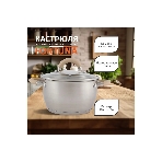 Кастрюля MALLONY Fortuna нержавеющая сталь, со стеклянной крышкой, матовый корпус ручки с силиконом, 2,5 л