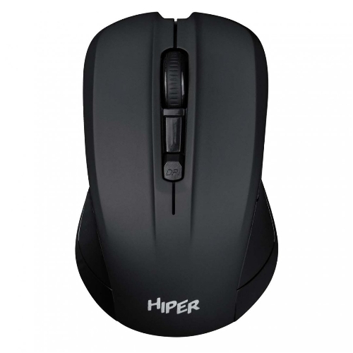 Мышь беспроводная HIPER HOMW-101, 1000-1600 dpi, оптический, 4 кнопки, Soft-touch покрытие, USB-приемник, 2,4 ГГц, батарея 1хАА, черный (HOMW-101)